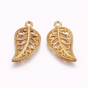 Charm leaf gold, per piece